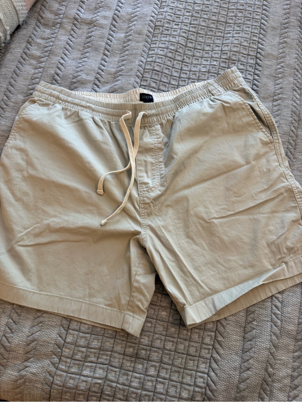 J. Crew Factory Men's Hybrid Drawstring Shorts in Light Beige